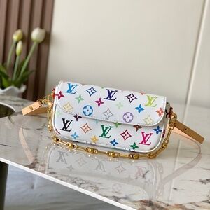 Louis Vuitton White Multicolor Monogram Shoulder Bag